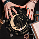 Craspire tableau pendule chat radiesthésie divination tableau de messages métaphysique 7.9 pouce tableau sculpté en bois avec cristal de quartz rose pendule de radiesthésie sorcellerie kit de fournitures d'autel wiccan DIY-CP0007-74L-7