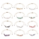 Set di braccialetti di perline intrecciate con pietre preziose miste naturali e sintetiche da 12 pz 12 pezzi per le donne BJEW-JB09333-1