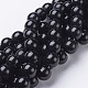 Black Glass Round Beads Strands X-GR12mm27Y-1