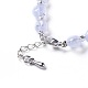 Natürliche blaue Achat Perlen Armbänder BJEW-F405-A02-4