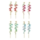 4 couleurs imitation cristal autrichien gloire du matin fleur boucles d'oreilles pendantes EJEW-TA00197-1