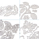 Stencil per stampi da taglio in acciaio al carbonio con cornice a fiore e foglia e farfalla DIY-TA0002-88-4