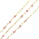 Handgemachte Perlenkette aus Messing und rotem Achat CHC-D029-15G-01-1