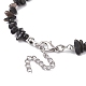 Natural Obsidian Chip Beaded Necklace NJEW-JN04615-12-4