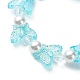 4 Uds. Pulseras elásticas con cuentas de perlas de plástico y mariposa acrílica de 4 colores BJEW-JB08859-6