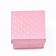 厚紙のジュエリーボックス  リングのために  ピアス  ネックレス  内部のスポンジ  正方形  ピンク  5~5.1x5~5.1x3.3~3.4cm CBOX-S021-002B-2