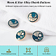 OLYCRAFT 32Pcs Moon & Star Shank Buttons 7.5mm 8mm Flat Round Alloy Enamel Buttons with 2mm Hole Metal Blazer Button Set Craft Buttons for Sewing Clothing BUTT-OC0001-32-5