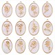 12 pièces 12 styles pendentifs floraux de naissance en laiton KK-SZ0002-20-1