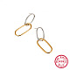 Boucles d'oreilles pendantes en argent sterling bicolores 925 KZ3261-2-1