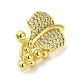 Rack Plating Brass Micro Pave Clear Cubic Zirconia Twister Clasps KK-F863-03G-2