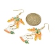 Boucles d'oreilles pendantes lapin et carotte en alliage émaillé EJEW-TA00252-3