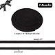 2mのフラットサテンリボン  ウェビングドレスのジッパー交換用  ブラック  5mm  約2.19ヤード（2m）/バンドル OCOR-WH0078-86A-2
