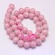 Chapelets de perles en quartz rose naturel G-G448-10mm-31-2