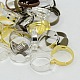 Ajustes de anillo de almohadilla de bronce & latón mixto ajustable X-KK-X0069-1