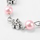 Chaînes en perles de verre rondes manuelles pour fabrication de bracelets et colliers AJEW-JB00073-3