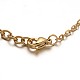 304 Stainless Steel Cable Chain Shell Charm Bracelets BJEW-L529-28G-3
