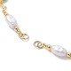 Realizzazione di braccialetti a catena a maglie con perline ovali e sfaccettate in plastica imitazione perla AJEW-JB01150-44-2