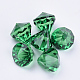 透明なアクリルパーツ  多面カット  ダイヤモンド  濃い緑  36x31mm  穴：2.6mm  約34個/500g TACR-Q260-E-V17-1