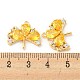 Real 18K Gold Plated Ginkgo Biloba Brass Micro Pave Cubic Zirconia Pendants KK-Q809-24G-02-3