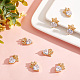 Beebeecraft 8Pcs/Box Cubic Zirconia Heart Charms 18K Gold Plated Brass Crown Top Heart Dangle Pendant for Valentine s Day DIY Earring Necklace Bracelet KK-BBC0003-87-4