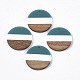 Pendentifs tricolores en résine et bois de noyer X-RESI-S358-78O-1