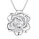 Elegant Brass Flower Pendant Necklaces for Women NJEW-BB01553-1