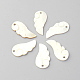 淡水シェルペンダント  ウイング  乳白色  29~31x14~16x1~2mm  穴：2mm SHEL-Q008-04-1