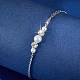 Braccialetti a maglie con perle imitazione argento sterling placcato rodio ZE3556-2