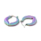 Placcatura ionica (ip) colore arcobaleno 304 orecchini a cerchio avvolgenti a doppia foglia in acciaio inossidabile per donna EJEW-G293-23M-2