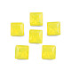 K9ガラスラインストーンカボション  尖ったバック＆バックメッキ  多面カット  正方形  黄水晶  8x8x4.5mm MRMJ-N029-19-01-4