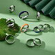 Unicraftale 14 pz 7 dimensioni in acciaio inox nucleo bianco anello scanalato anello per dito fresco semplice anello a fascia matrimonio in metallo anello classico per fai da te creazione di gioielli RJEW-DC0001-06B-4