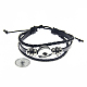 Adjustable PU Leather Cord Snap Bracelets BJEW-L644-C09-2