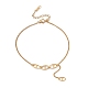 Placage ionique (ip) 304 bracelet de cheville à breloque ovale en acier inoxydable avec chaînes gourmettes pour femme AJEW-I064-03G-1