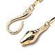 Rhinestone Snake Pendant Necklaces with Paperclip Chains NJEW-R261-01G-5