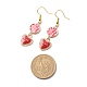 Boucles d'oreilles pendantes en alliage d'émail rouge EJEW-JE05032-3