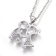 304 Stainless Steel Pendant Necklaces NJEW-O108-19P-2