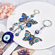 GORGECRAFT 2Styles 2PCS Evil Eye Car Hanging Ornament Butterfly Pendant Hanging Blue Evil Eye Charm Car Rear View Mirror Hanging Accessories for Car Interior Decoration Home Window Office Garden HJEW-GF0001-28-3
