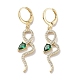 Real 18K Gold Plated Brass Dangle Leverback Earrings EJEW-L269-038G-1