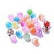 Two Tone Transparent Crackle Acrylic Beads CACR-R009-12mm-M-2