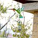 Benecreat grünes Kolibri-Windspiel tragbares Eisen-Vogel-Windspiel mit Glocke für Zuhause HJEW-WH0028-21-4