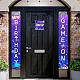 Cartel colgante de poliéster para decoraciones de porche de puerta de entrada de oficina en casa HJEW-WH0023-019-4