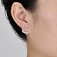 Boucles d'oreilles à tige en argent sterling plaqué rhodium platine 925 micro pavé de zircones cubiques avant et arrière AY7937-2-2