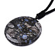 Colliers pendentif opale bleue africaine naturelle NJEW-S421-017-3