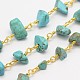 Handmade Synthetic Turquoise Chip Beaded Chains CHC-L028-02-1