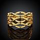 Veri anelli incrociati da donna in ottone cavo placcato oro 18k RJEW-BB08105-7A-3