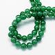Reronda teñidos naturales ágata ónix verde hebras de abalorios X-G-S123-10mm-2