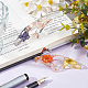GLOBLELAND Thumb Book Page Holder Resin with Dried Flower Thumb Bookmark Transparent Bookmark Personalized Fan-Shaped Thumb Reading Ring Book Accessories for Reading Lovers Bookworm Students Teachers AJEW-WH0020-87-4