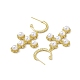 Anello di zirconi cubici con orecchini pendenti a croce con perla di plastica in rilievo EJEW-I277-08G-3