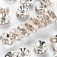 Abalorios de latón Diamante de imitación espaciador RSB038-B01-1