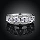 Silver Plated Brass Cubic Zirconia Bridal Rings for Women RJEW-BB00723-7-2